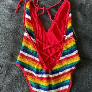 COLORFUL CROCHET BODYSUIT TOP